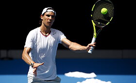 Rafaelio Nadalio treniruotė besiruo&scaron;iant &bdquo;Australian Open&ldquo;