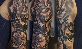 Marina Bui ranką papuo&scaron;ė rožių tatuiruote