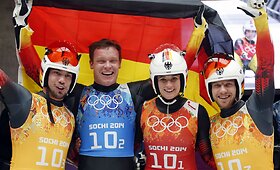 Vokietija i&scaron;kovojo auksą komandinėse rogučių sporto varžybose