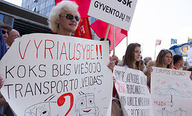 Mitingas dėl Vilniaus vie&scaron;ojo transporto pertvarkos