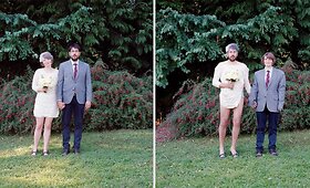 Kanadiečių fotografės Hanos Pesut fotografijų ciklas &bdquo;Switcharoo&ldquo;