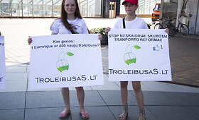 Vilniaus visuomeninio transporto stotelėse &ndash; akcija už troleibusus