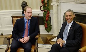 Princas Williamas susitiko su Baracku Obama, Kate aplankė vaikus