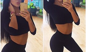 Indrė Burlinskaitė sporto salėje
