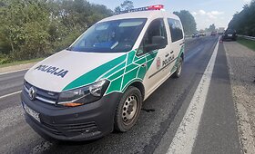 Panevėžio rajone susidūrė vilkikas, traktorius ir automobilis