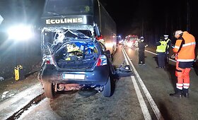 Tragi&scaron;ka autobuso ir automobilio avarija Lenkijoje