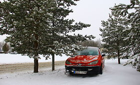 Panevėžyje moters vairuojamas &bdquo;Peugeot&ldquo; rėžėsi į stulpą