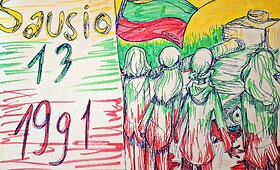 1991 m. sausio įvykiams atminti skirto plakatų konkurso &bdquo;Apgynę laisvę&ldquo; dalyvių darbai