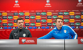 Slovėnijos rinktinės spaudos konferencija ir treniruotė 