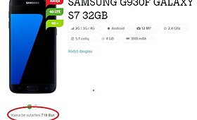 &bdquo;Samsung&ldquo; telefonų kainų palyginimas