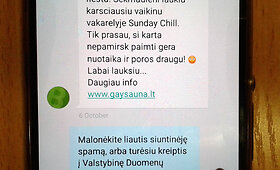 Nepageidaujamos reklaminės &bdquo;Gay Sauna&ldquo; žinutės