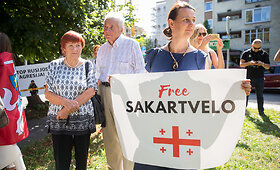 B. Nemcovo skvere Vilniuje minimos 10-osios Rusijos-Gruzijos karo metinės