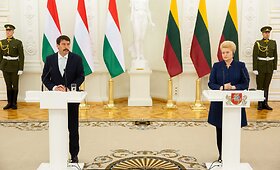 Lietuvos ir Vengrijos &scaron;alių vadovų spaudos konferencija