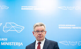 J.Narkevičiaus spaudos konferencija dėl tarptautinio Vilnius-Klaipėda geležinkelio ruožo elektrifikavimo