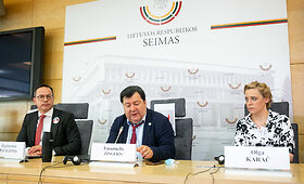 TS-LDK atstovų ir Baltarusijos opozicijos aktyvistų spaudos konferencija apie padėtį Baltarusijoje
