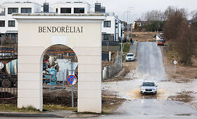 Užlieta Bendorėlių 1-oji alėjos dalis