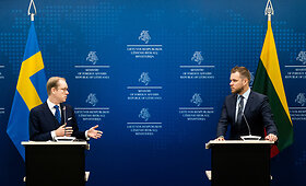 Lietuvos ir &Scaron;vedijos užsienio reikalų ministrų spaudos konferencija