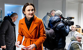 Viktorija Čmilytė-Nielsen balsuoja savivaldybių tarybų ir merų rinkimuose