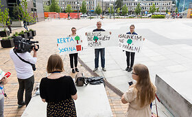 Protestas dėl Rinktinės g. ąžuolo nukirtimo