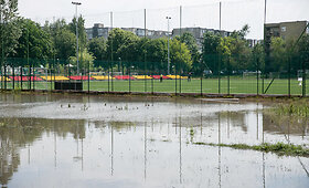 Lietaus vandens baseinas &scaron;alia Senvagės stadiono