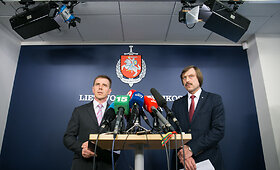 Spaudos konferencija dėl galimos stambaus masto korupcijos Santaros klinikose