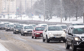 Rytinės spūstys Laisvės pr. Vilniuje
