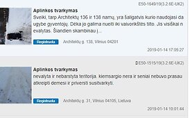 Prane&scaron;imai dėl nei&scaron;valytų gatvių Lazdynuose