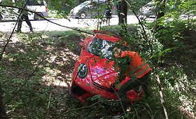 Antakalnyje, &Scaron;ilo g., nuo kelio nuskriejo nesuvaldytas &bdquo;Porsche&ldquo;