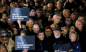 Protestas prie&scaron; antisemitizmą Paryžiuje