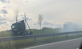 Prie Kryžkalnio užsidegė vilkiko puspriekabė
