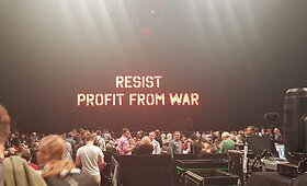 Rogeris Watersas koncerto metu ar&scaron;iai kritikavo Donaldą Trumpą