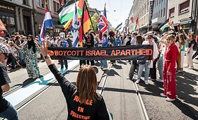 &bdquo;Eurovizijos&ldquo; atidarymo ceremonijos metu &ndash; Palestiną palaikančiųjų protestas