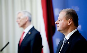 Vyriausybės spaudos konferencijoje dalyvavo Saulius Skvernelis ir Latvijos Ministru Pirmininku Arturu Kri&scaron;janiu Kariniu