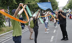 Protesto akcija prie&scaron; rasizmą Berlyne