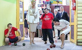 Diana Nausėdienė su Agata Kornhauser-Duda vizito Lenkijoje metu