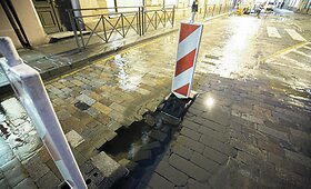 Vandentiekio avarija Trakų gatvėje