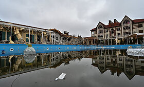 Rusijos raketų smūgio Zaporižioje padariniai