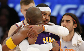 Efektingiausių NBA nakties įvykių centre &ndash; ovacijos Kobe Bryantui Niujorke