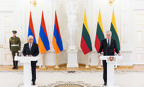 Gitano Nausėdos ir Armėnijos Prezidento Vaagno Chačaturiano spaudos konferencija