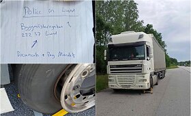 &Scaron;vedijoje sustabdytas Lietuvos įmonės sunkvežimis