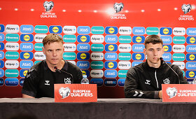 Lietuvos futbolo rinktinės spaudos konferencija Kaune