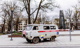 Su&scaron;audytas greitosios pagalbos automobilis i&scaron; Ukrainos