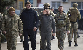 Ukrainos prezidentas Volodymyras Zelenskis Chersone