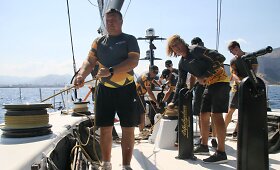 &bdquo;Ambersail2&ldquo; treniruotė prie&scaron; regatą Sicilijoje: jachta ruo&scaron;iasi lenktynėms i&scaron; Palermo į Monte Karlą