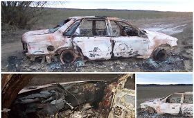 Ventoje pavogtas automobilis &bdquo;Ford Scorpio&ldquo; sudegintas prie Palnosų kaimo