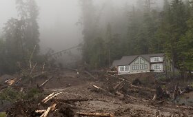 Potvynis ir purvo nuo&scaron;liauža Aliaskoje