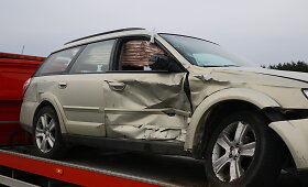 &bdquo;Subaru&ldquo; ir &bdquo;Kia&ldquo; avarija Minsko plente Vilniaus pakra&scaron;tyje