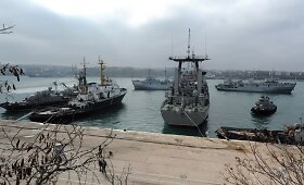 Sevastopolyje su Ukrainos vėliava liko vienas laivas &bdquo;Slavutič&ldquo;