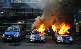 Frankfurte protestas prie naujos Europos centrinio banko būstinės