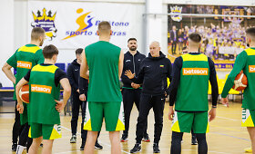 Lietuvos vyrų krep&scaron;inio rinktinės treniruotė Bir&scaron;tone